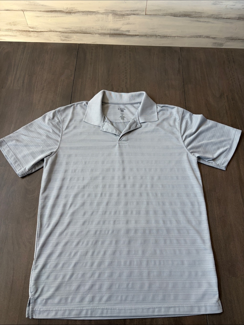 Haggar Light Gray Striped Performance Polo
